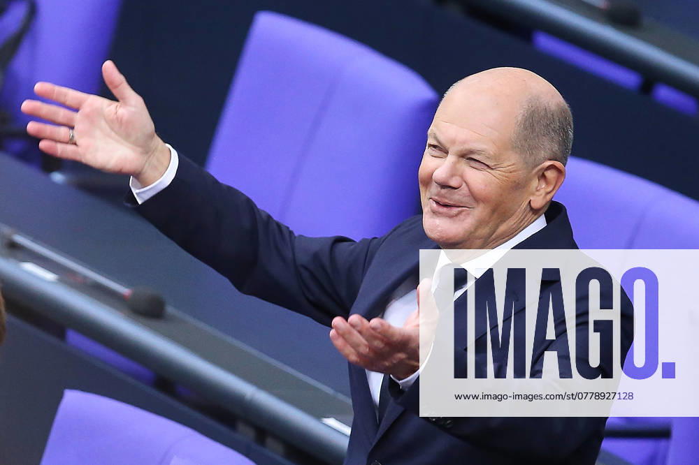 German Bundestag 199 Bundestag session Federal Chancellor Olaf Scholz SPD has come to the Bundestag to make a government statement