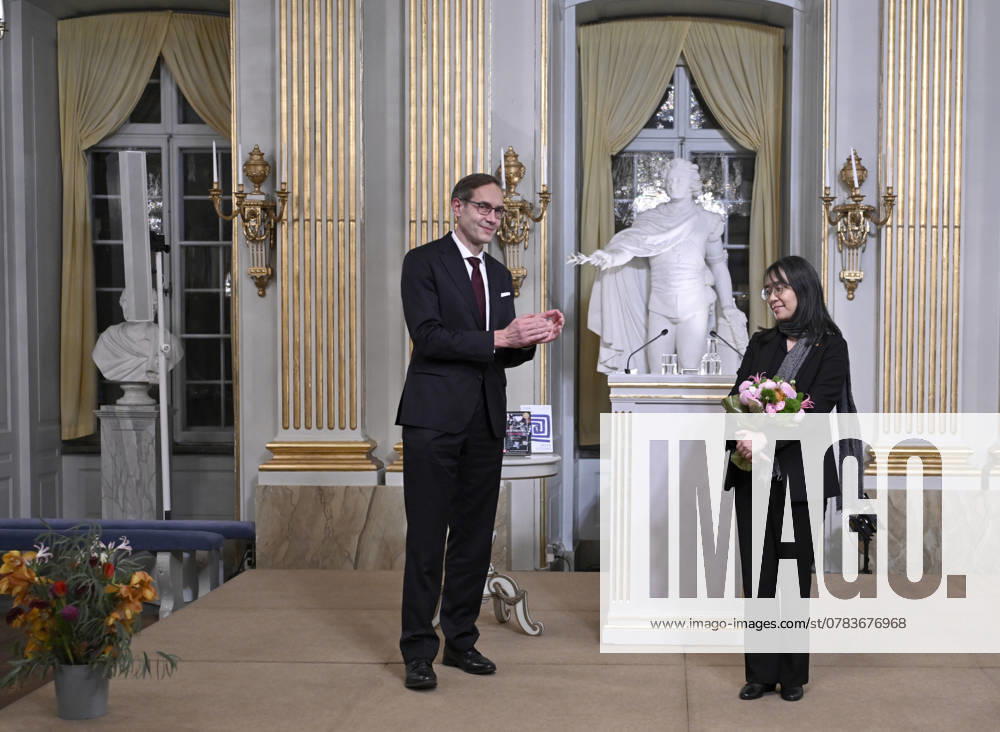 STOCKHOLM, SWEDEN 20241207 Mats Malm, Permanent President of the Swedish Academy, and Nobel Laureate in Literature Han Kang after this years Nobel Prize Lecture in Literature at the Swedish Academy on Saturday STOCKHOLM SWEDEN
