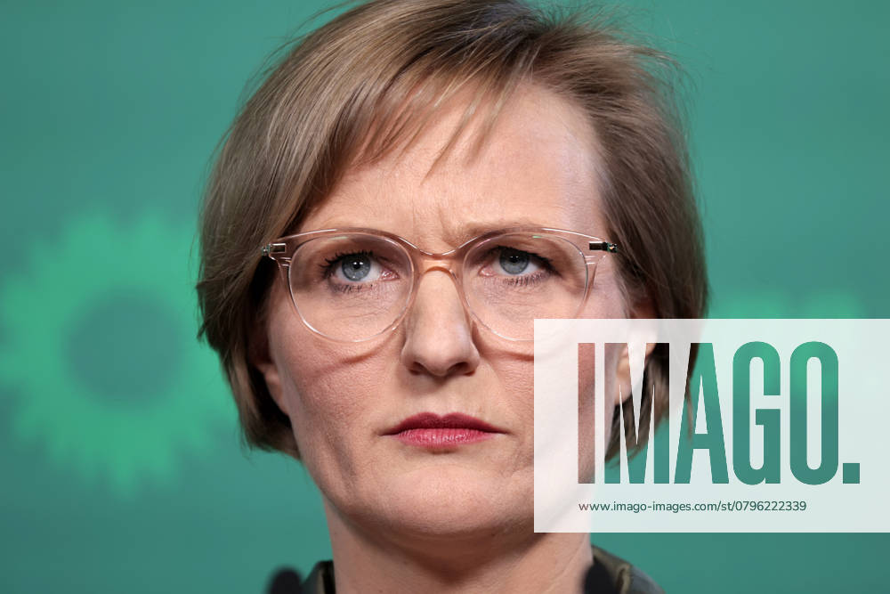 Franziska Brandner, co-chair of Buendnis 90 Die Gruenen, press conference after the committee meetings and the Gelbhaar case, DEU, Berlin