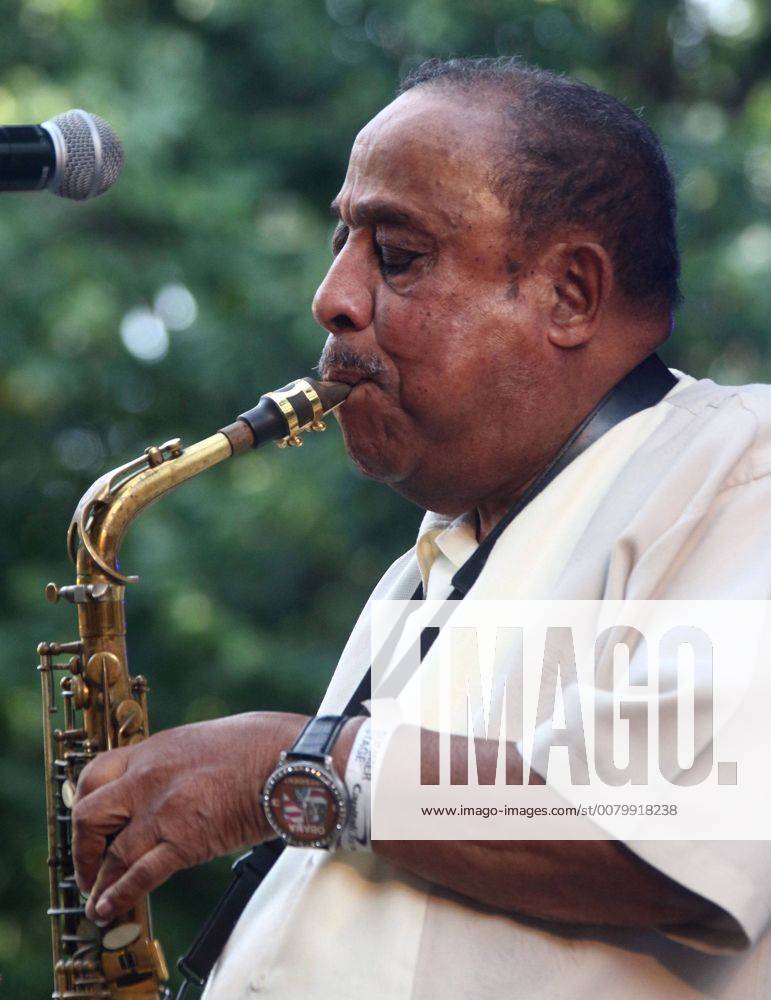 New York, New York, U.S. - Jazz legend saxophonist LOU DONALDSON performs during the 25th Anniversary of Charlie Parker Jazz Festival held at Thompson Square Park. New York U.S. - ZUMAk03_ 20170827_zaf_k03_175