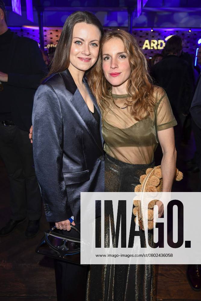 Alice Dwyer and Paula Kalenberg actresses as guests at the ARD Blue Hour Reception 2025 Party at the Hotel Telegraphenamt in Berlin at the 75 International Film Festival on 14 02 2025 in Berlin Berlin Germany