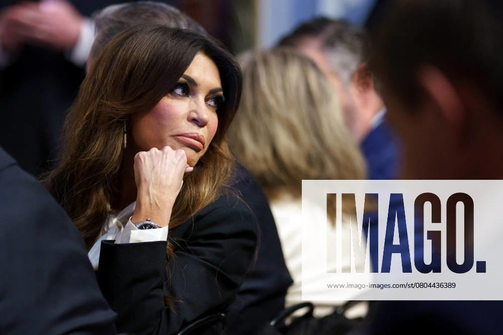 Kimberly Guilfoyle arrives for the swearing in as Kash Patel as FBI Director in the Eisenhower Executive Office Building in Washington DC, USA, 21 February 2025 Washington USA - ZUMAs152 20250221_faa_s152_111