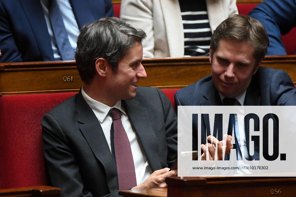Gabriel Attal - Questions au gouvernement - Assemblee nationale, Paris.