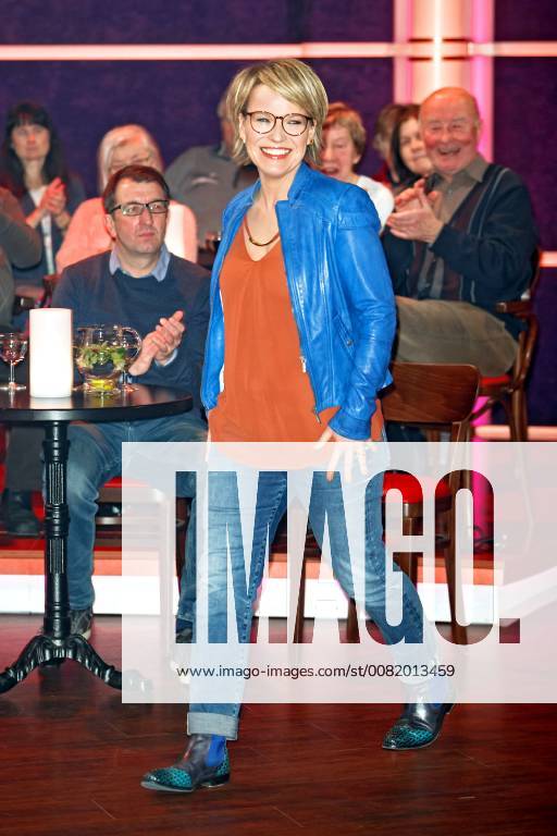 MDR Riverboat moderator Andrea Ballschuh on the occasion of the recording of the MDR talk show Riverboat on 23 02 2018 in the Studio 3 of the Mediacity Leipzig