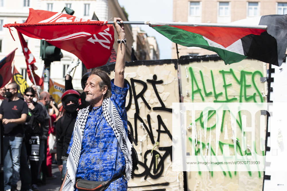 Photo IPP Diego Nangano Cappello Rome 26 05 2025 Demonstration Against DDL Security in the photo a detail of a protester Italy Photo Press World Copyright