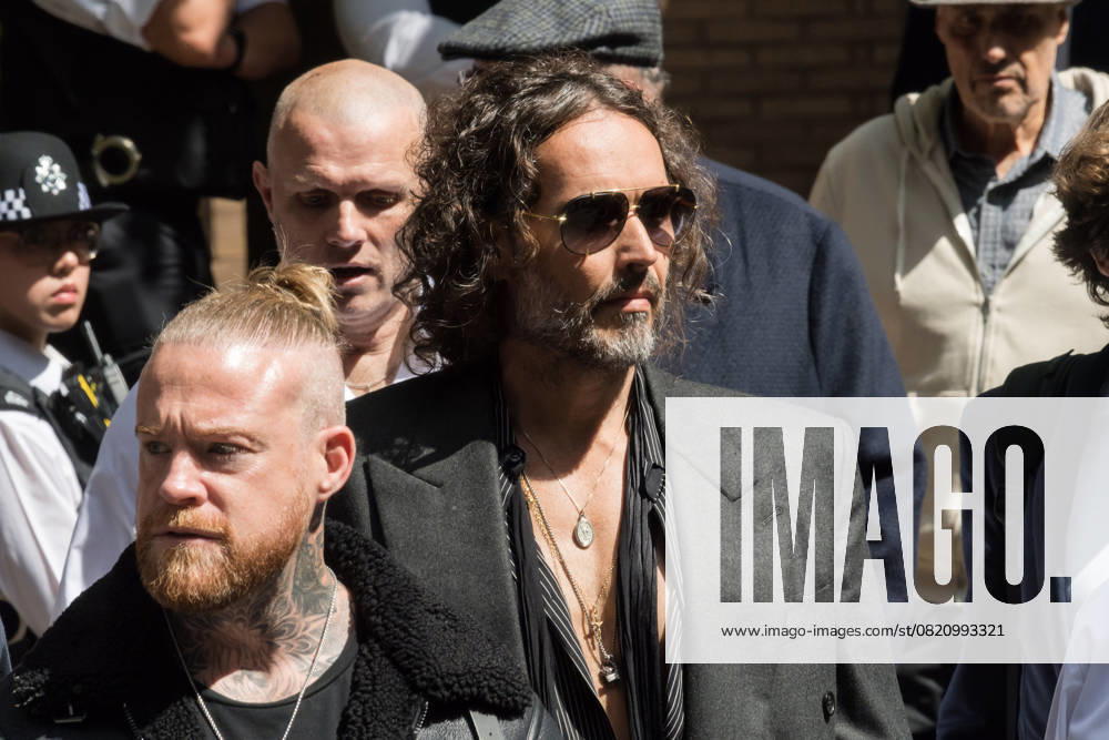 Russell Brand At Southwark Crown Court In London LONDON, UNITED KINGDOM MAY 30, 2025: British actor and comedian Russell Brand leaves Southwark Crown Court followed a plea and trial preparation hearing after being charged with rape, oral rape, indecent assault and two counts of sexual assault, between 1999 and 2005 in Bournemouth and the Westminster area in London, United Kingdom on May 30, 2025. London Greater London United Kingdom