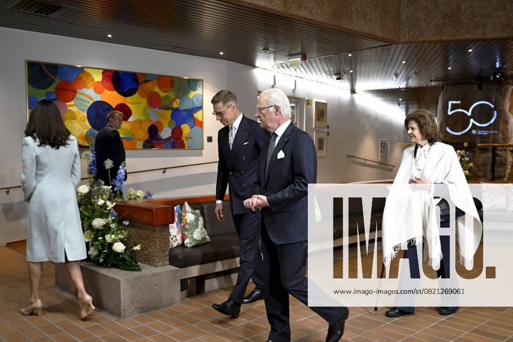 Finland s President Alexander Stubb and his wife Suzanne Innes-Stubb with visiting King Carl Gustaf and Queen Silvia of Sweden at the Hanaholmen Cultural Centre in Espoo, Finland on 2nd June, 2025. Espoo Finland