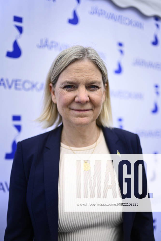STOCKHOLM, SWEDEN 20250611 Social Democrats party leader Magdalena Andersson S during Järvaveckan at Spanga IP on Wednesday STOCKHOLM SWEDEN