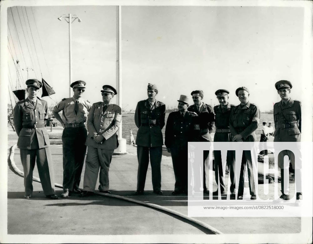 Africa Egypt 11 November 1956 – UN Observer Meeting in Port Said a and monitor the Ceasefire agreement UN Observer from numerous Countries met with Landing craft in Port Said a you Goods come, at
