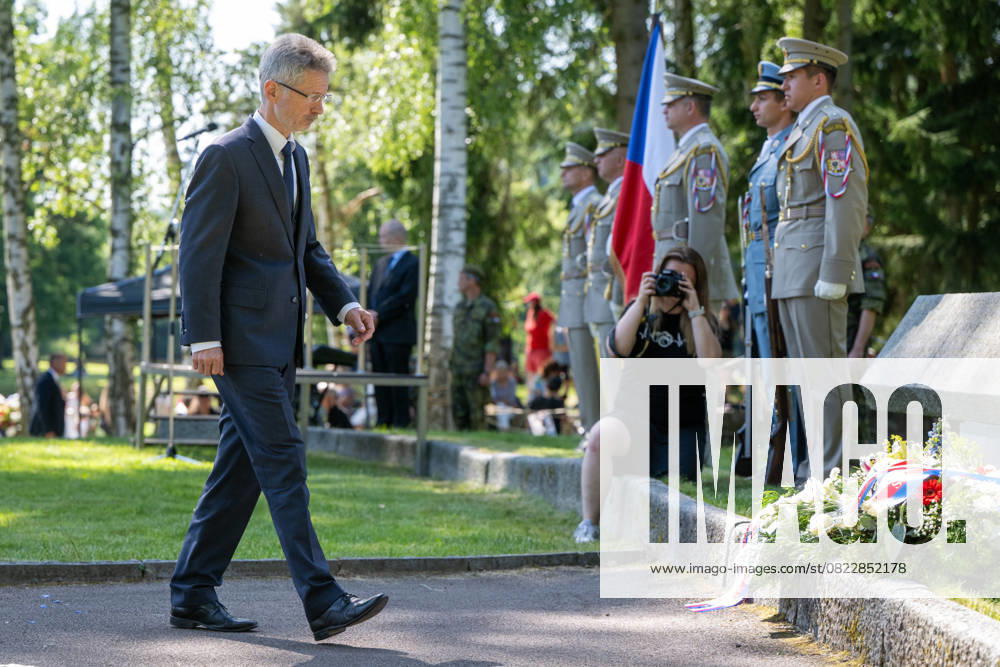 Czech Senate President Milos Vystrcil took part in commemorative act on the 83rd anniversary of the extermination of the Lezaky settlement, at the Lezaky Memorial, Miretice, Chrudim district, Pardubice Region, June 22, 2025. (CTKxPhoto JosefxVostarek) CTKPhotoP2025062202645 CTKPhotoP2025062202645