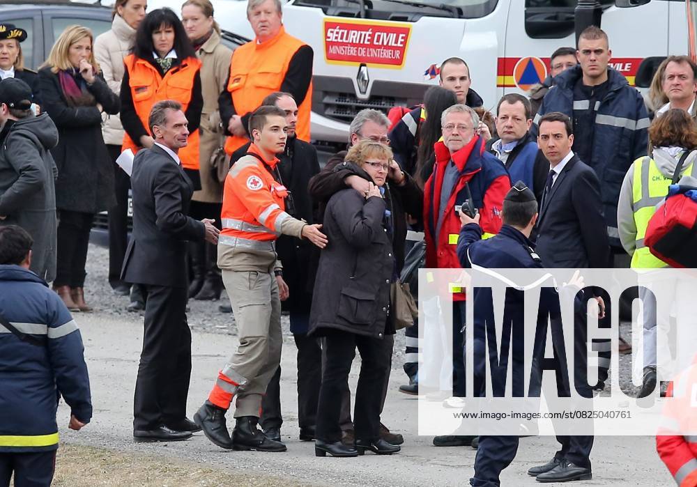 Relatives and family members of the Germanwings Airbus A320 crash victims gather b
