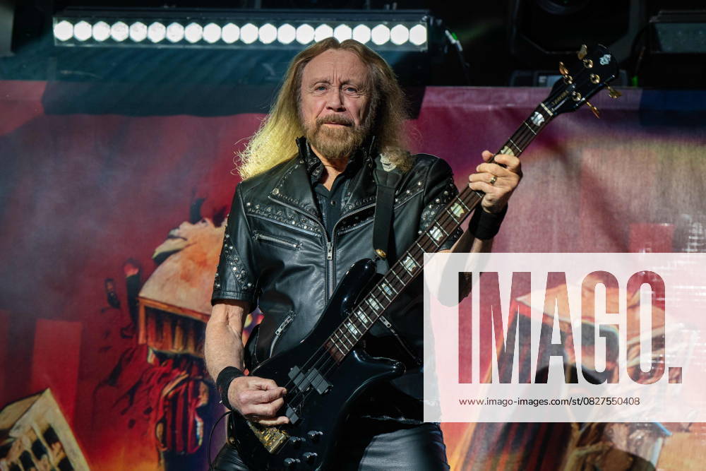 Ian Hill of Judas Priest seen on stage performing in concert at the O2. London United Kingdom - ZUMAConc 20250725_aaa_s197_281