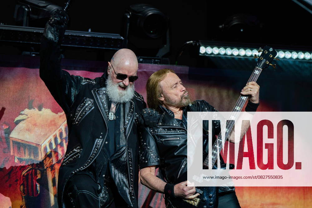 Rob Halford and Ian Hill of Judas Priest seen on stage performing in concert at O2. London United Kingdom - ZUMAConc 20250725_aaa_s197_302