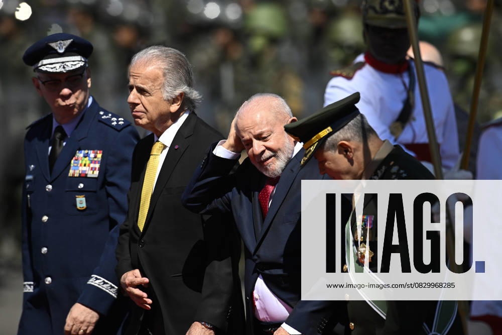 Brazilian president Lula da Silva attends Soldier s Day ceremony in Brasilia BRASILIA, BRAZIL - AUGUST 22: Brazilian President Luiz Inacio Lula da Silva, (2nd R) walks alongside Army Commander Tomas Ribeiro Paiva (R), Defense Minister Jose Mucio (2nd L), and Air Force Commander Marcelo Damasceno, as they arrive for a ceremony marking Soldier s Day at the Army headquarters in Brasilia, Brazil on August 22, 2024. Brazil World. Editorial use only. Please get in touch for any other usage.