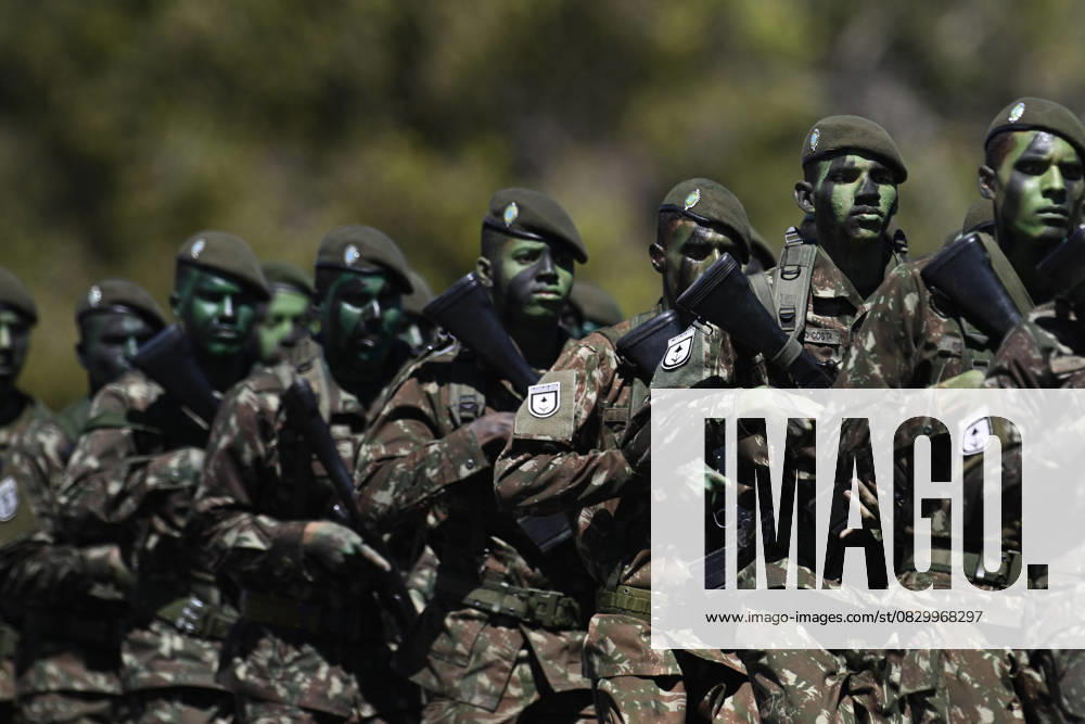 Brazilian president Lula da Silva attends Soldier s Day ceremony in Brasilia BRASILIA, BRAZIL - AUGUST 22: Soldiers of Brazilian armed forces participate in a parade during the ceremony marking Soldier s Day at the Army headquarters in Brasilia, Brazil on August 22, 2024. Brazil World. Editorial use only. Please get in touch for any other usage.