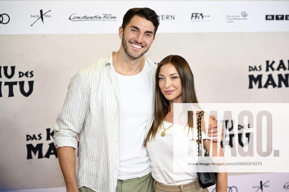Dennis Gries and Katja Geretschuchin at the world premiere of the movie Das Kanu des Manitu at Mathäser Filmpalast Munich, 12 08 2025 Foto:xR.xFuturexImagex manitu_5886