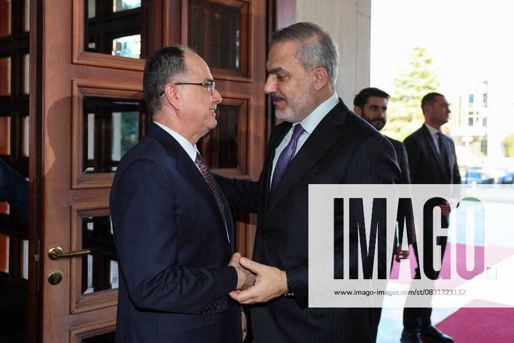 Turkish Foreign Minister Hakan Fidan TIRANA, ALBANIA - JANUARY 29: Turkish Foreign Minister Hakan Fidan (R) and Albanian President Bajram Begaj (L) meet in Tirana, Albania on January 29, 2024. Albania World. Editorial use only. Please get in touch for any other usage.