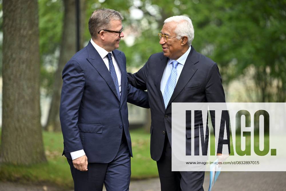 Finnish Prime Minister Petteri Orpo (L) welcomed visiting European Council President Antonio Costa before their meeting at the Prime Minister s official residence Kesäranta in Helsinki, Finland on September 8, 2025. Helsinki Finland