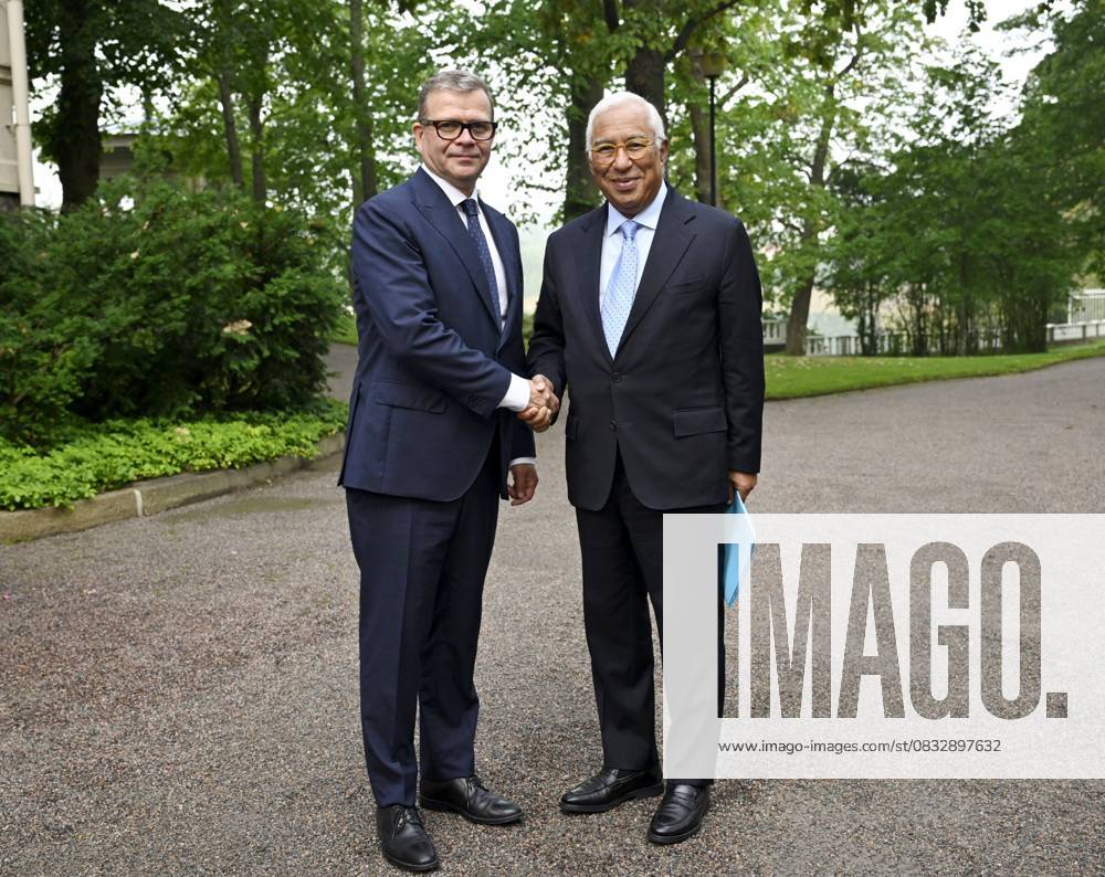 Finnish Prime Minister Petteri Orpo (L) welcomed visiting European Council President Antonio Costa before their meeting at the Prime Minister s official residence Kesäranta in Helsinki, Finland on September 8, 2025. Helsinki Finland