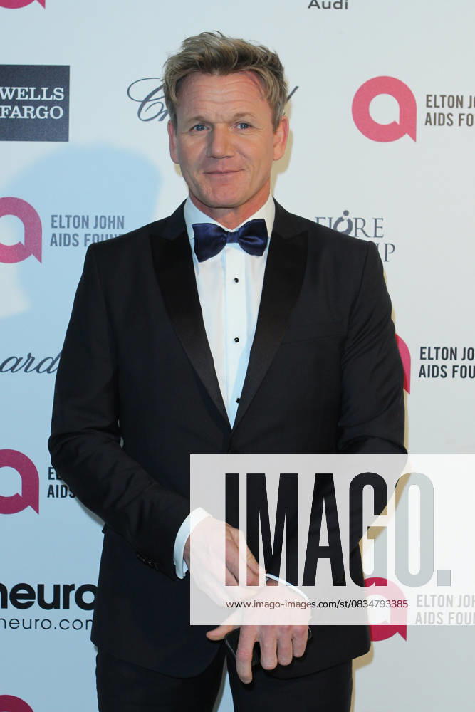 Gordon James Ramsay OBE British Chef November 8, 1966 - Feb. 22, 2015 - Los Angeles, California, U.S. - Gordon Ramsey attends Elton John AIDS Foundation Academy Awards Party at The City of West Hollywood Park in West Hollywood on Feb. 22nd, 2015. California. USA.