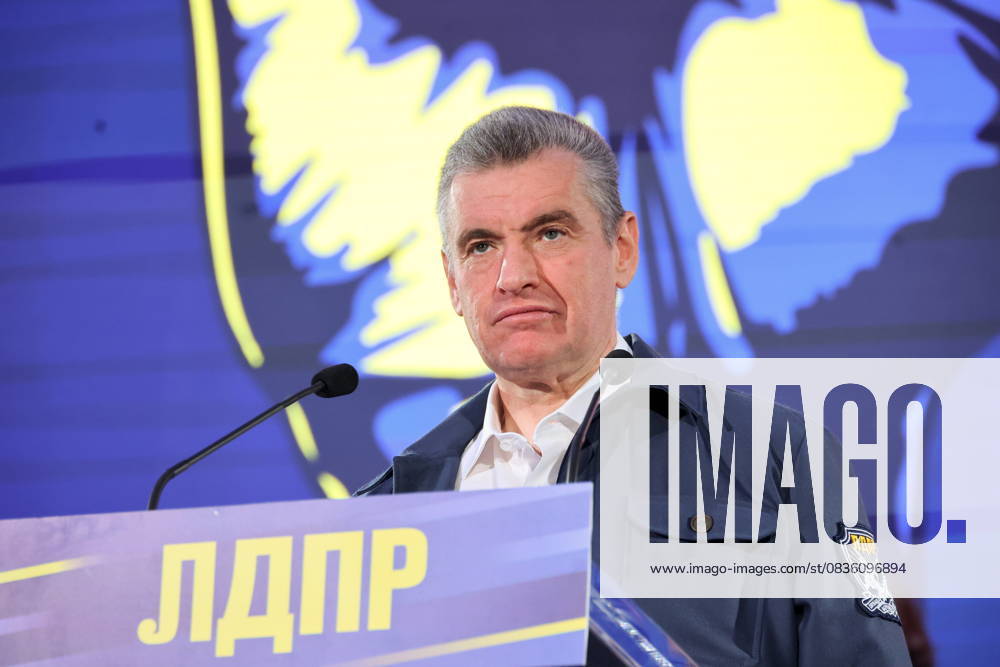 RUSSIA, MOSCOW - OCTOBER 2, 2025: Chairman Leonid Slutsky addresses the 37th Congress of the Russian Liberal Democratic Party (LDPR) at the Skolkovo Innovation Centre Moscow Russia - ZUMAt113 20251002_zaa_t113_161