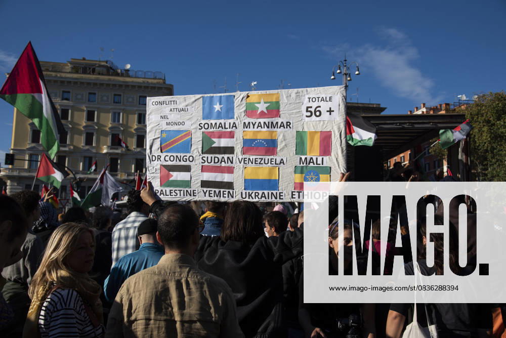 Photo IPP Diego Nangano Cappello Rome 04 10 2025 National Pro Palestine demonstration in the photo demonstrators marching in support of Palestine Italy Photo Press World Copyright