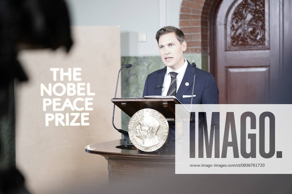 Nobel Peace Prize 2025 Oslo 20251010 The Chairman of the Nobel Committee, Jorgen Watne Frydnes, announces that X is the winner of the Nobel Peace Prize for 2025 The announcement will take place at the Nobel Institute in Oslo on Friday Photo Jonas Faeste Laksekjon NTB Oslo Norway CG NieAfMEk Ref POLCG NieAfMEk jpg