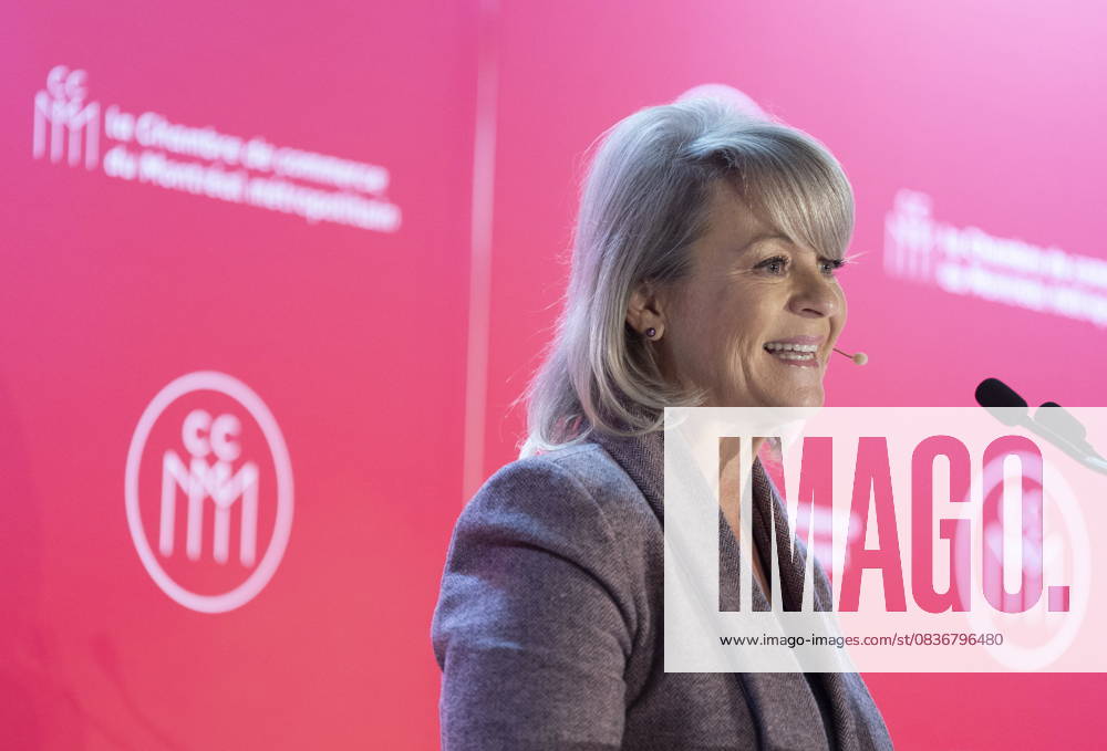 President and CEO of the Chamber of Commerce of Metropolitan Montreal (CCMM) Isabelle Dessureault speaks during an event in Montreal on Friday, Oct. 10, 2025. Montreal CANADA - ZUMAc35_ 20251010_zaf_c35_008