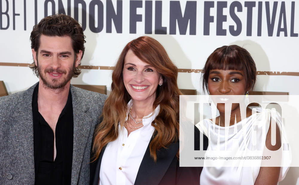 Andrew Garfield, Julia Roberts and Ayo Edebiri attend the After the Hunt Headline Gala at the 69th BFI London Film Festival at The Royal Festival Hall. London United Kingdom - ZUMAs197 20251011_aaa_s197_231