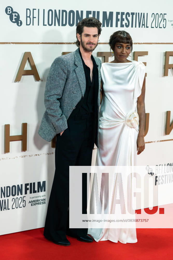 Andrew Garfield and Ayo Edebiri attend the After the Hunt Headline Gala at the 69th BFI London Film Festival at The Royal Festival Hall. London United Kingdom - ZUMAs197 20251011_aaa_s197_279