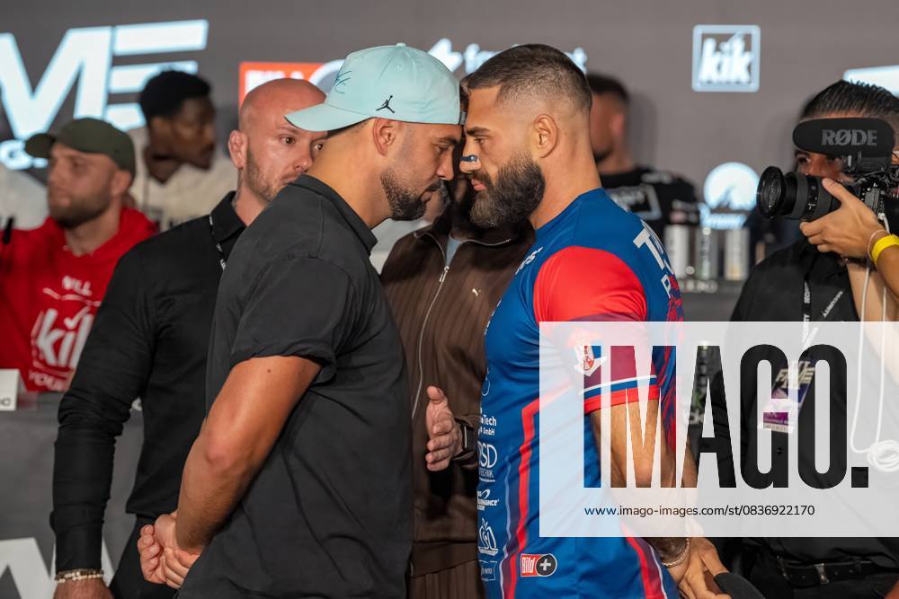 Press conference Fame Fighting 2025 Yasin Cilingir and Aleks Petrovic at the press conference for Fame Fighting 2025 on 11 10 2025 at the Atlantic Hotel Essen Essen Atlantic Hotel Nordrhein Westfalen