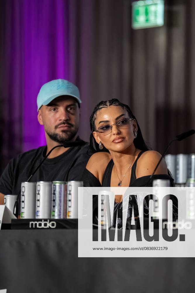 Press conference Fame Fighting 2025 Yasin Cilingir and Jennifer Iglesias at the press conference for Fame Fighting 2025 on 11 10 2025 at the Atlantic Hotel Essen Essen Atlantic Hotel Nordrhein Westfalen