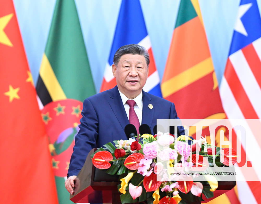(251013) -- BEIJING, Oct. 13, 2025 -- Chinese President Xi Jinping attends the opening ceremony of the Global Leaders Meeting on Women and delivers a keynote speech at the China National Convention Center in Beijing, capital of China, Oct. 13, 2025. ) CHINA-BEIJING-XI JINPING-GLOBAL LEADERS MEETING ON WOMEN-OPENING CEREMONY (CN) ShenxHong