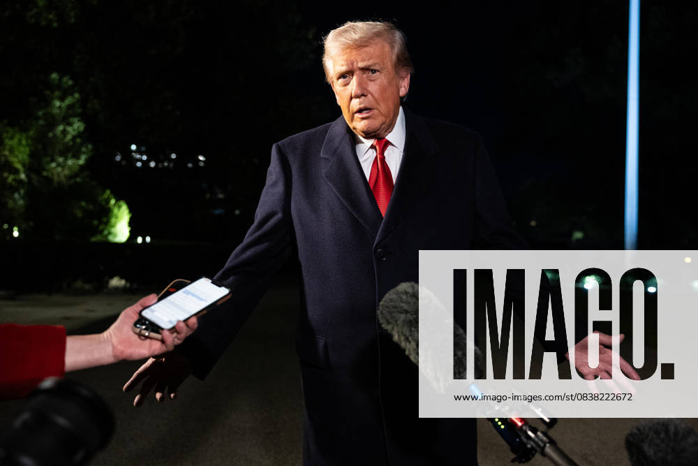 President Donald Trump speaks with reporters as he departs for a trip to Asia on the South Lawn of the White House in Washington, DC on Friday, October 24, 2025. Trump is expected to meet with Chinese President Xi Jinping to discuss a trade deal, Prime Minister of Malaysia Anwar bin Ibrahim, Japan s new prime minister Sanae Takaichi and several other Asian leaders at the Association of Southeast Asian Nations (ASEAN). WASP20251024109 FrancisxChung