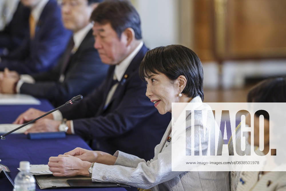 Japan s Prime Minister Sanae Takaichi speaks during the Japan-US summit meeting with US President Donald Trump at Akasaka Palace State Guest House in Tokyo, Japan, 28 October 2025. The US President is on a three-day visit aimed at reaffirming the Japan-US alliance. Tokyo Japan - ZUMAz114 20251028_zih_z114_025