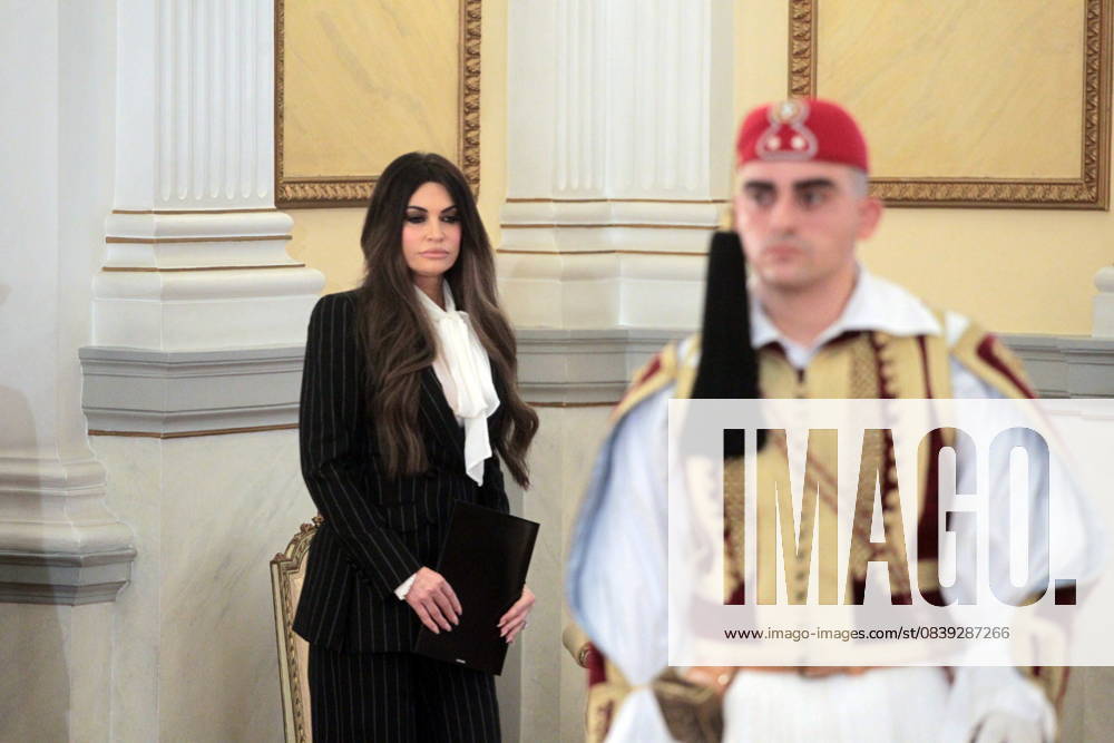 U.S. Ambassador Kimberly Guilfoyle presents her credentials to the President of the Hellenic Republic during an official ceremony at the Presidential Mansion in Athens, formally assuming her duties as the United Statesâ€⠢ top diplomat in Greece. Athens Greece - ZUMAv62_ 20251104_zaf_v62_007