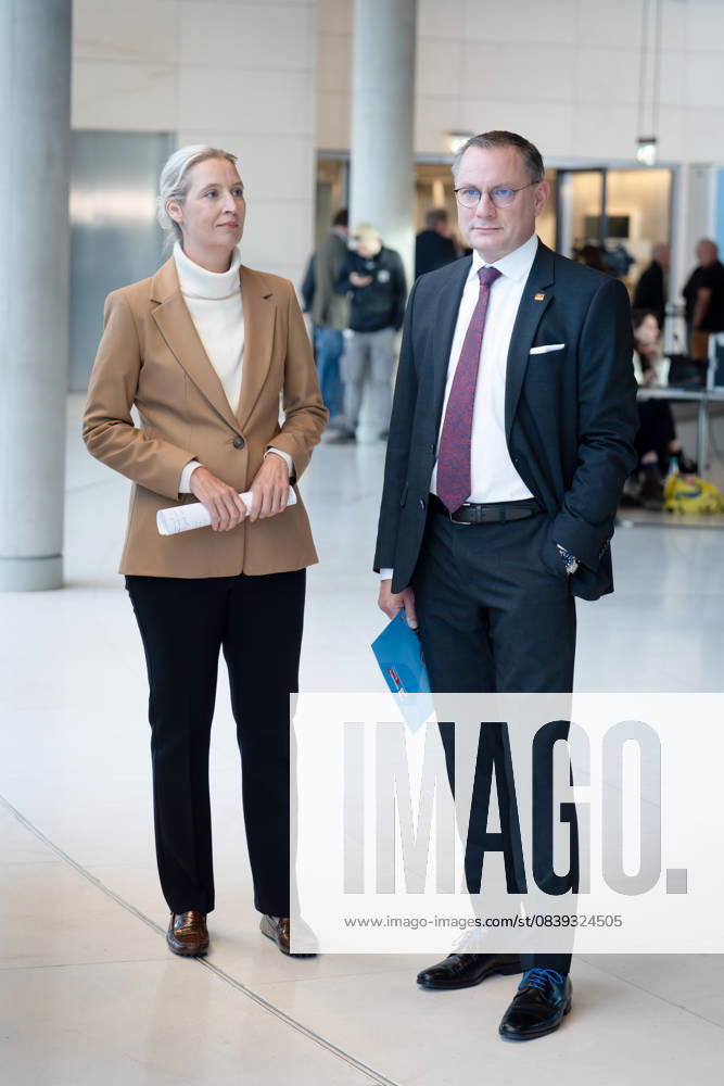 AfD, Alice Weidel, Tino Chrupalla Bundestag, Bundestag parliamentary group, AfD, press statement, chairperson, federal spokesperson, Alice Weidel, chairperson, federal spokesperson, Tino Chrupalla Berlin Berlin GER