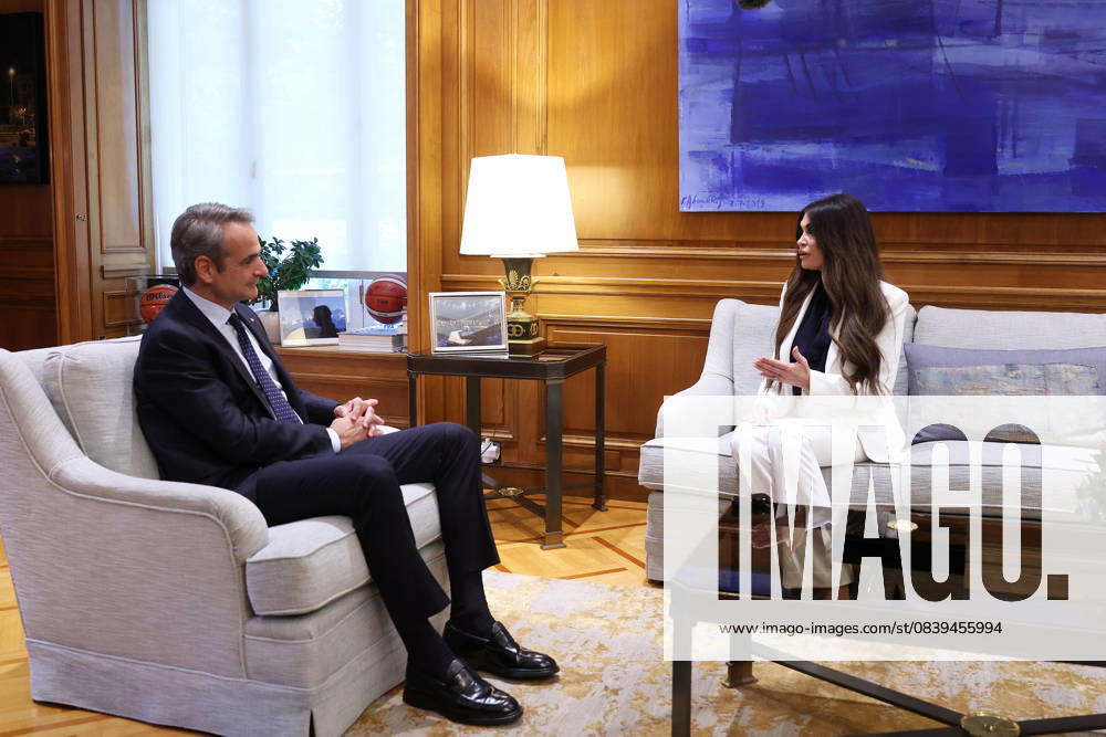 Greek PM Mitsotakis - US Ambassador to Greece Kimberly Guilfoyle meeting in Athens ATHENS, GREECE - NOVEMBER 5: Greek Prime Minister Kyriakos Mitsotakis (L) meets with new US Ambassador to Greece, Kimberly Guilfoyle (R) at Maximos mansion, in Athens, Greece, on November 5, 2025. Costas Baltas Anadolu Athens Greece. Editorial use only. Please get in touch for any other usage.