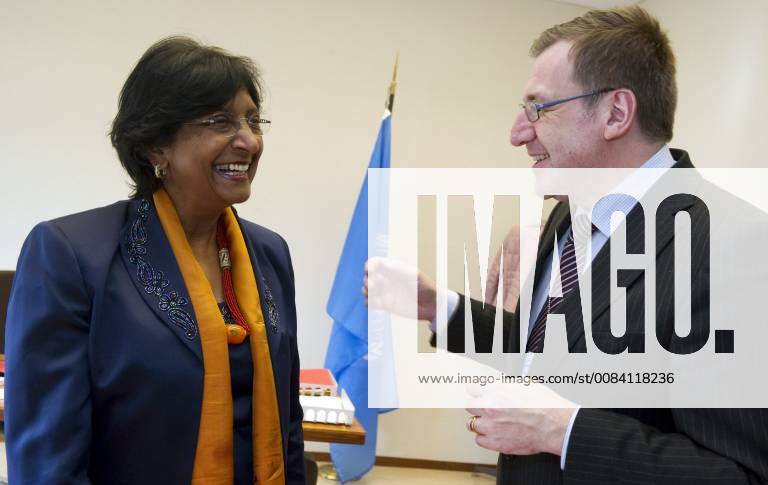 - GENEVA, SWITZERLAND: Navanethem Pillay, United Nations High Commissioner for Human Rights, and Belgian Foreign Minister Steven Vanackere pictured during their meeting at the 13th session of the UN Human Rights Council at the European headquarters of the United Nations in Geneva, Switzerland, Monday 01 March 2010. BENOITxDOPPAGNE x19065911x