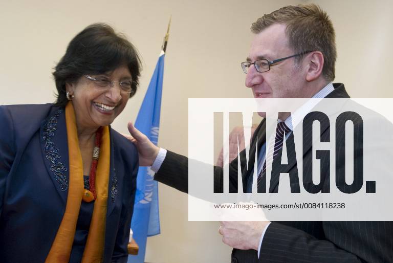 - GENEVA, SWITZERLAND: Navanethem Pillay, United Nations High Commissioner for Human Rights, and Belgian Foreign Minister Steven Vanackere pictured during their meeting at the 13th session of the UN Human Rights Council at the European headquarters of the United Nations in Geneva, Switzerland, Monday 01 March 2010. BENOITxDOPPAGNE x19065919x