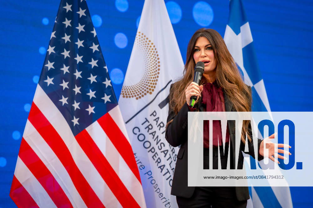 U.S. Ambassador to Greece, Kimberly Guilfoyle, delivers remarks to the 6th Partnership for Transatlantic Energy Cooperation meeting at the Zappeion, November 6, 2025 in Athens, Greece. Athens Greece - ZUMAp138 20251106_zaa_p138_028