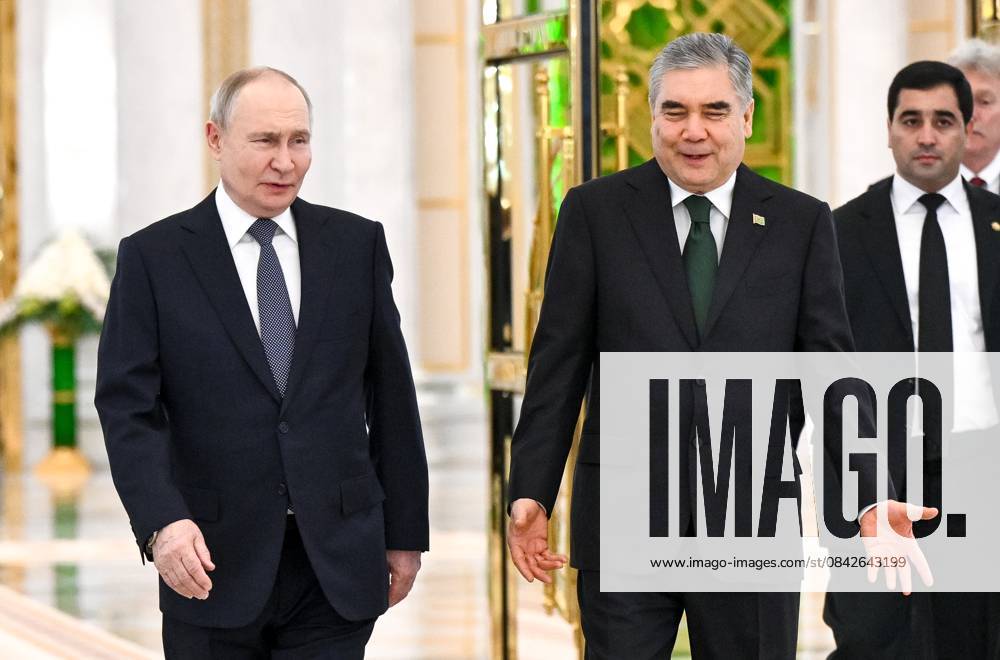 Turkmenistan Russia 9069814 12.12.2025 Russian President Vladimir Putin and Chairman of the People s Council of Turkmenistan (Khalk Maslahaty) Gurbanguly Berdimuhamedov attend a meeting in Ashgabat, Turkmenistan. Kristina Kormilitsyna Sputnik Ashgabad Turkmenistan