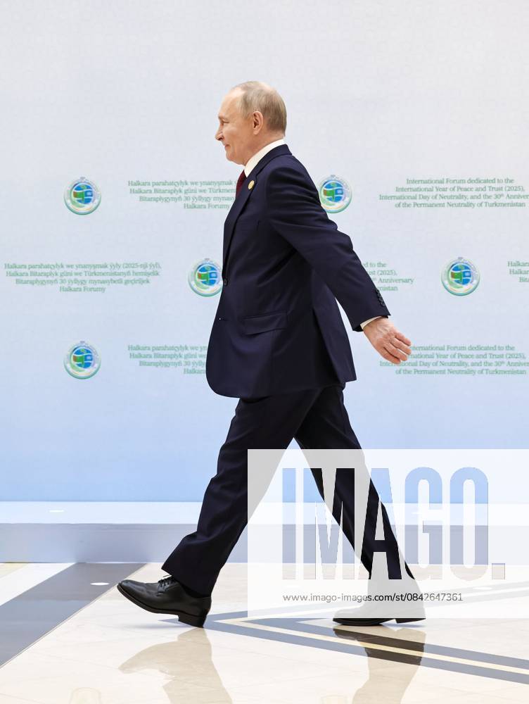 Turkmenistan Russia 9069877 12.12.2025 Russian President Vladimir Putin arrives to attend a plenary session of the International Forum dedicated to the International Year of Peace and Trust, the International Day of Neutrality, and the 30th anniversary of Turkmenistan s neutrality status, at the Congress Centre in Ashgabat, Turkmenistan. Alexander Kazakov Sputnik Ashgabat Turkmenistan