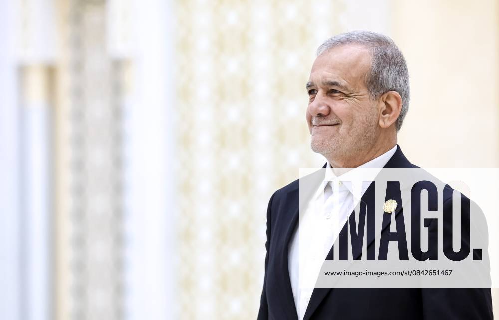 Turkmenistan Russia 9069916 12.12.2025 Iranian President Masoud Pezeshkian arrives to attend a plenary session of the International Forum dedicated to the International Year of Peace and Trust, the International Day of Neutrality, and the 30th anniversary of Turkmenistan s neutrality status, at the Congress Centre in Ashgabat, Turkmenistan. Alexander Kazakov Sputnik Ashgabat Turkmenistan