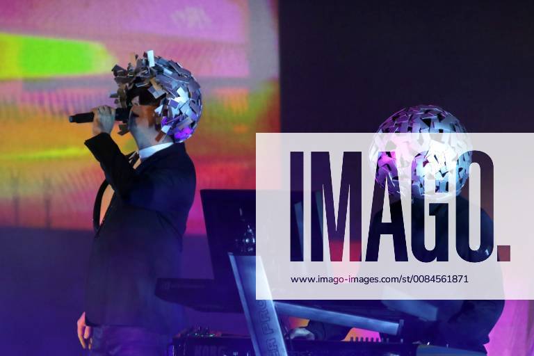 Marbella, Malaga, Spain - The British duo known as the Pet Shop Boys, Neil Tennan and Cris Lowe, perform at Starlite Marbella. Marbella Spain - ZUMAc161 20180718_zap_c161_015