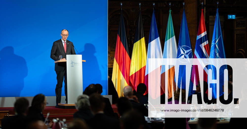 Federal Chancellor Friedrich Merz gives a speech in Hamburg City Hall to the participants of the 3rd North Sea Summit 2026 in Hamburg, Germany 3 North Sea Summit 2026 in Hamburg, Germany, Hamburg Hamburg Germany City Hall, Townhall