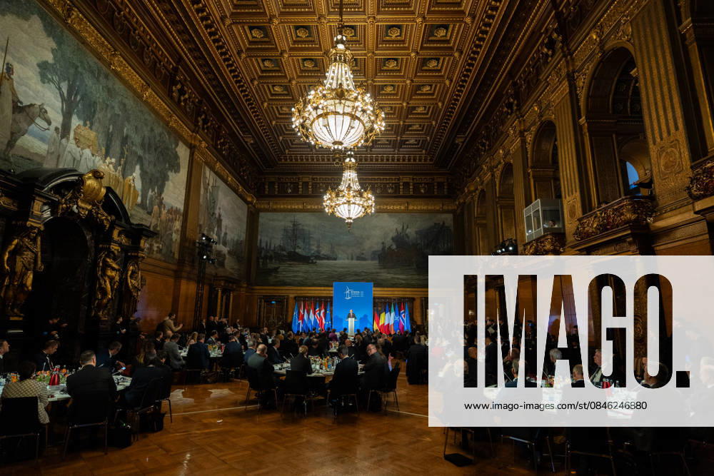 Federal Chancellor Friedrich Merz gives a speech in Hamburg City Hall to the participants of the 3rd North Sea Summit 2026 in Hamburg, Germany 3 North Sea Summit 2026 in Hamburg, Germany, Hamburg Hamburg Germany City Hall, Townhall