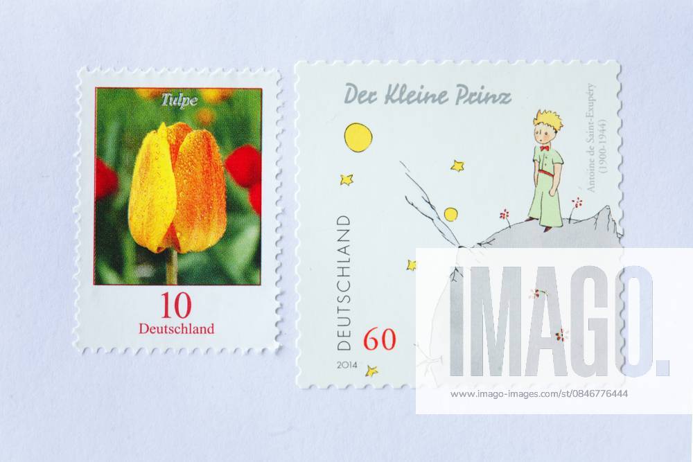 Briefmarken Deutsche Briefmarken auf einem Brief (License=RM)