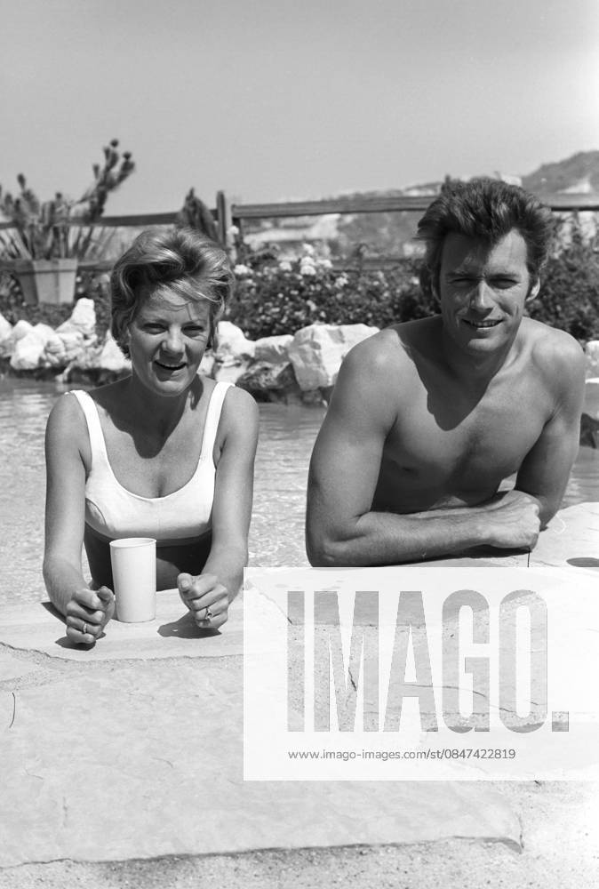 Clint Eastwood and wife Maggie Johnson at home 1961