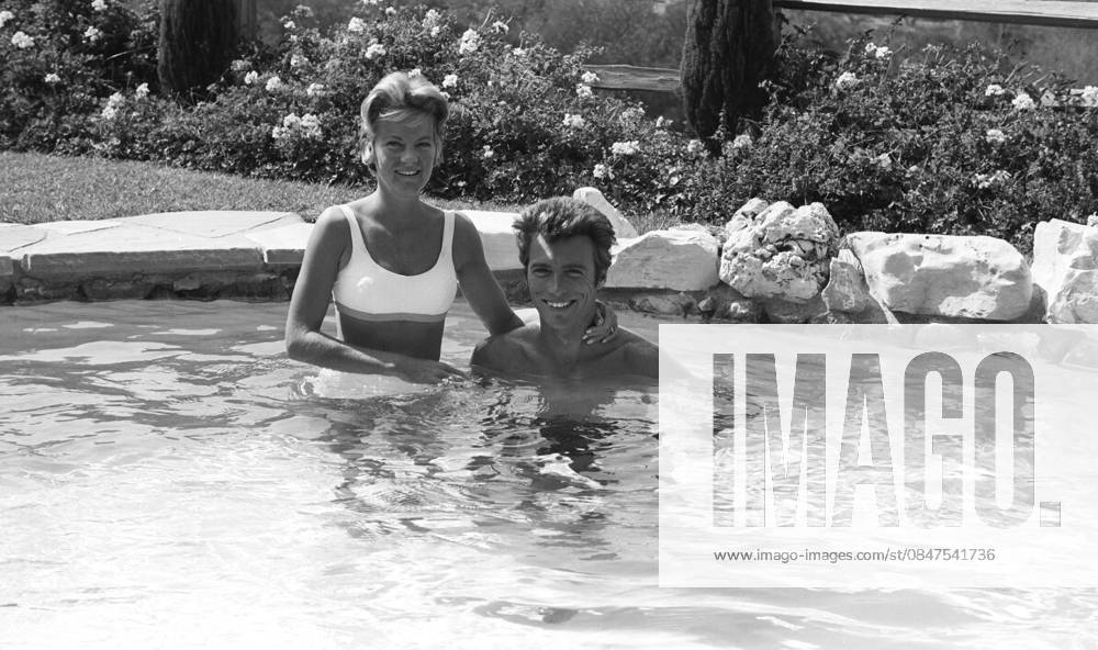 Clint Eastwood and wife Maggie Johnson at home 1961